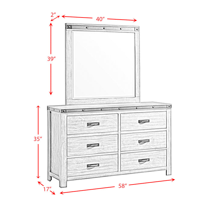 Wade Youth 6 Drawer Dresser & Mirror Set - Vida Furniture (Laredo,TX)