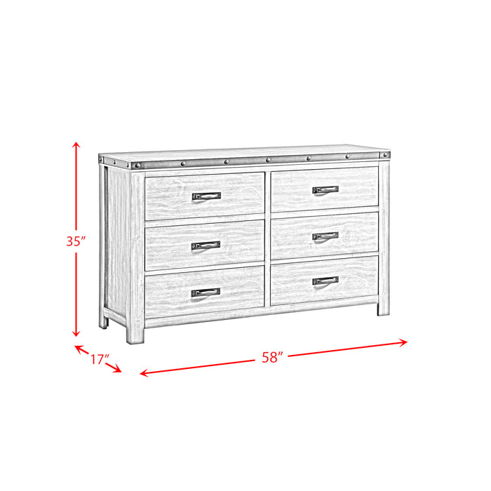 Wade Youth Dresser (6 Drawer) - Vida Furniture (Laredo,TX)