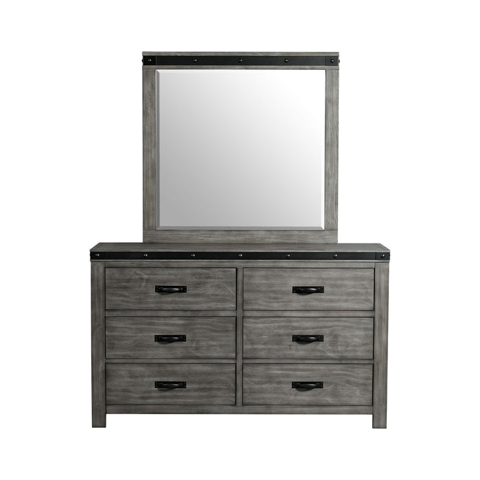 Wade Youth 6 Drawer Dresser & Mirror Set - Vida Furniture (Laredo,TX)