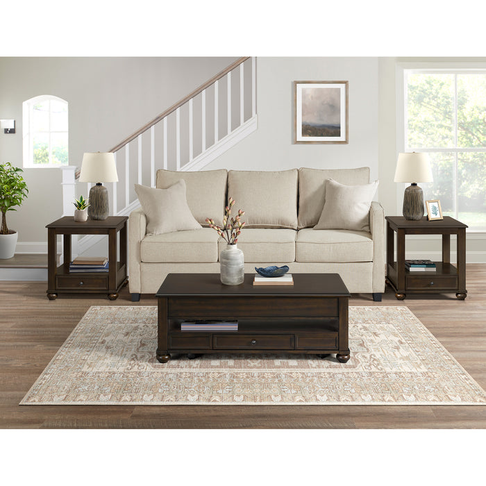 Wagner 3PC Occasional Table Set in Cherry-Rectangular Lift-Top Coffee Table & Two End Table - Vida Furniture (Laredo,TX)