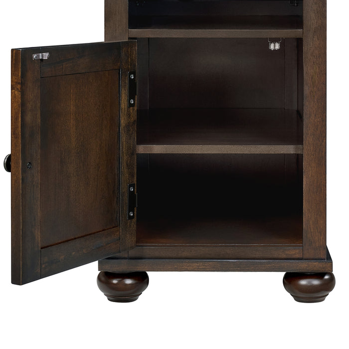 Wagner Chairside Table with USB in Cherry - Vida Furniture (Laredo,TX)