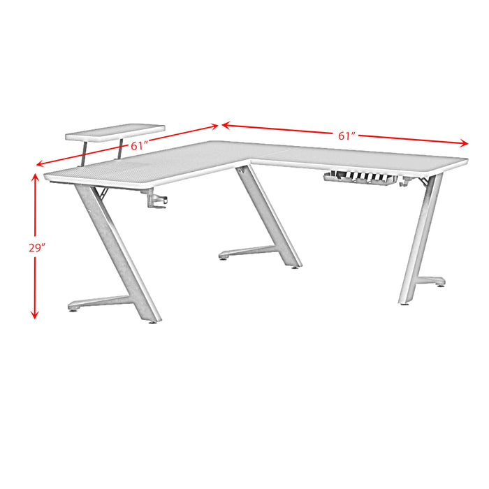 Waterside L shape Desk in Black - Vida Furniture (Laredo,TX)