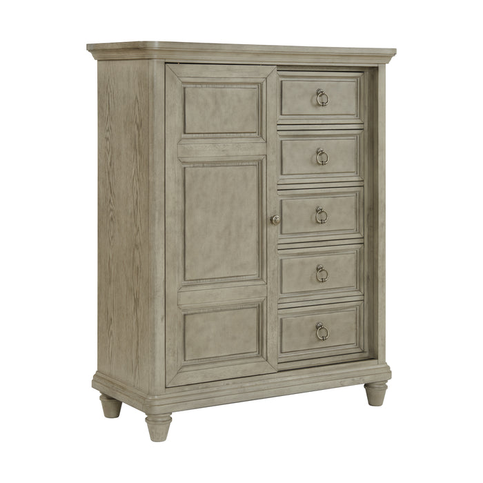 Whit-Ash Panel Bedroom Set with Door Chest - Vida Furniture (Laredo,TX)