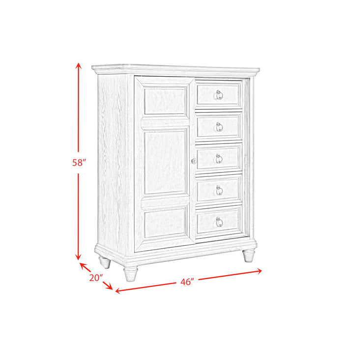 Whit-Ash Panel Bedroom Set with Door Chest - Vida Furniture (Laredo,TX)