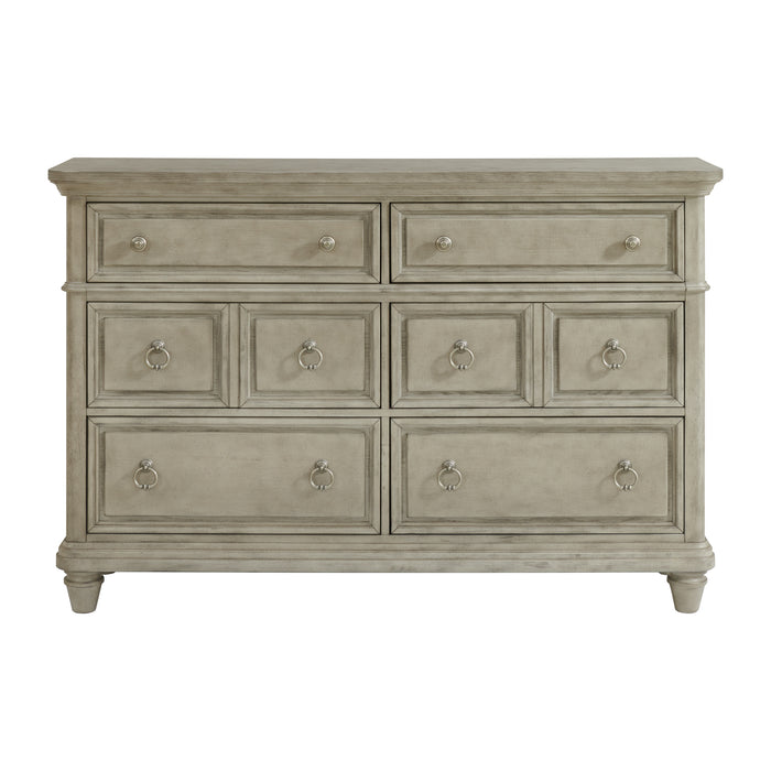 Whit-Ash 6-Drawer Dresser in Light Grey - Vida Furniture (Laredo,TX)