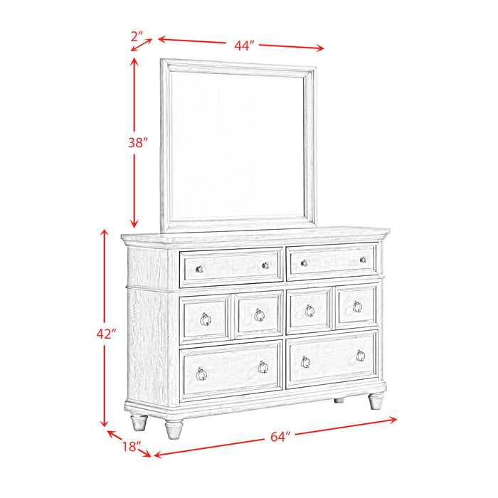 Whit-Ash Panel Bedroom Set with Door Chest - Vida Furniture (Laredo,TX)