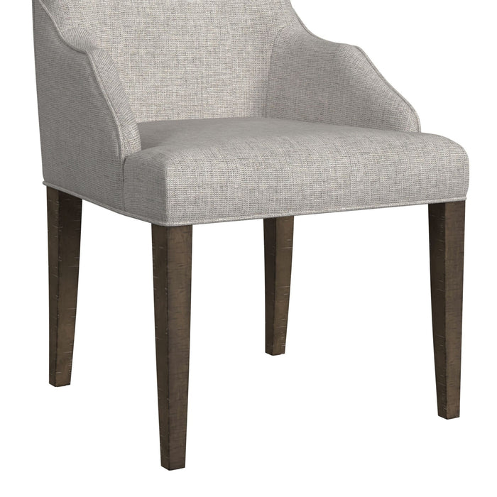 Yellowstone Dining Host Chair with Grey Fabric in Medium Brown (2 Per Carton) - Vida Furniture (Laredo,TX)