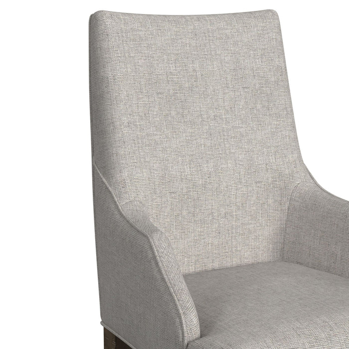 Yellowstone Dining Host Chair with Grey Fabric in Medium Brown (2 Per Carton) - Vida Furniture (Laredo,TX)