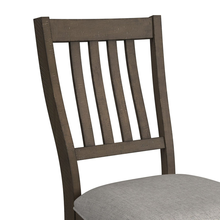 Yellowstone Dining Side Chair with Grey Fabric in Medium Brown (2 Per Carton) - Vida Furniture (Laredo,TX)