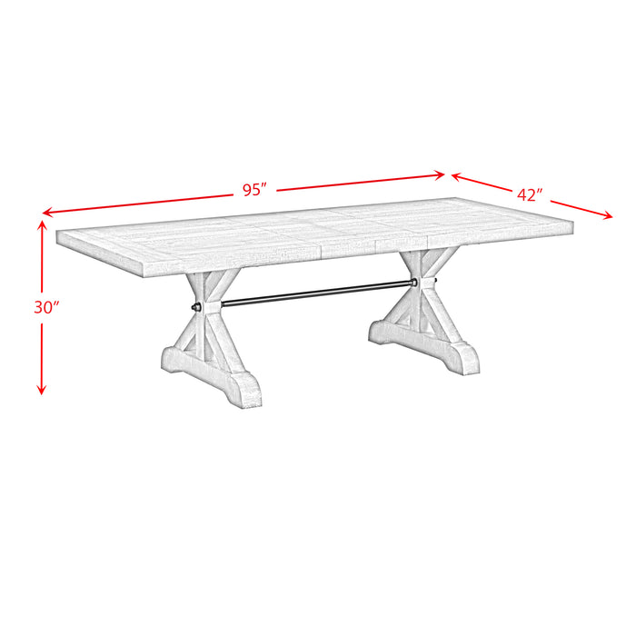 Yellowstone Dining Table with 2x12" Leaves in Medium Brown - Vida Furniture (Laredo,TX)