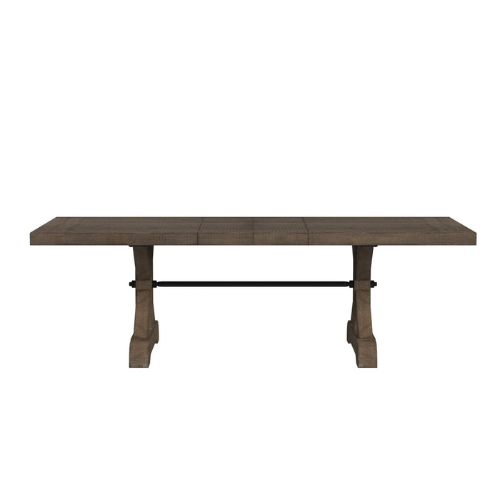 Yellowstone Dining Table with 2x12" Leaves in Medium Brown - Vida Furniture (Laredo,TX)