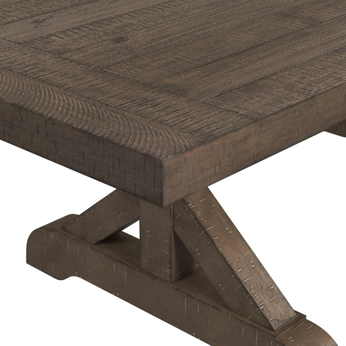 Yellowstone Dining Table with 2x12" Leaves in Medium Brown - Vida Furniture (Laredo,TX)