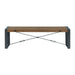 Elements International Industrial Bench in Gunmetal and Brown - Vida Furniture (Laredo,TX)