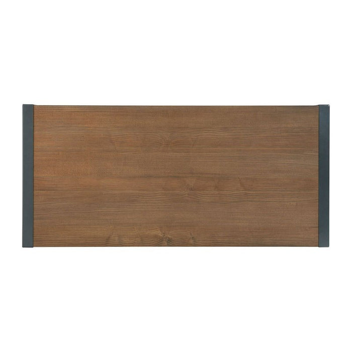 Elements International Industrial Dining Table in Gunmetal and Brown - Vida Furniture (Laredo,TX)