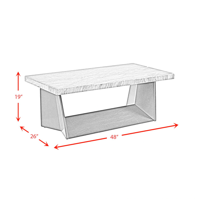 Beckley Coffee Table Complete in White Marble Top
