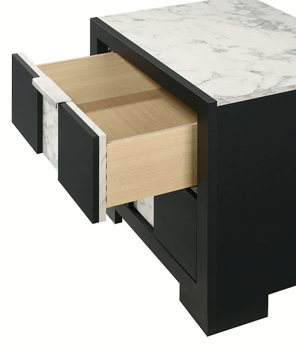 Crown Mark Furniture Rangley 2 Drawer Nightstand in Black - Vida Furniture (Laredo,TX)