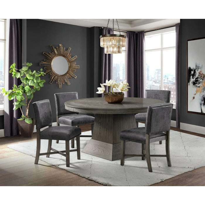 Elements International Collins Dining Table in Weathered Gray - Vida Furniture (Laredo,TX)