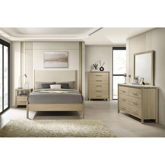 Jonas Dresser and Mirror Set in Natural