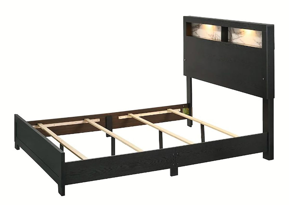 Crown Mark Furniture Cadence Queen Panel Bed in Black - Vida Furniture (Laredo,TX)