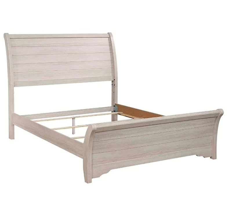 Crown Mark Furniture Coralee Queen Sleigh Bed in White B8130-Q - Vida Furniture (Laredo,TX)