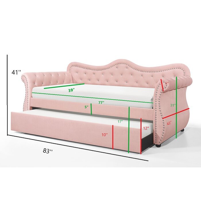 Galaxy Home Abby Twin DayBed in Pink - Vida Furniture (Laredo,TX)