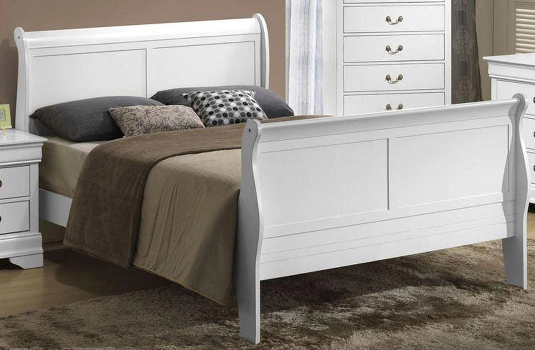 Galaxy Home Louis Phillipe Queen Sleigh Bed in White GHF-808857702258