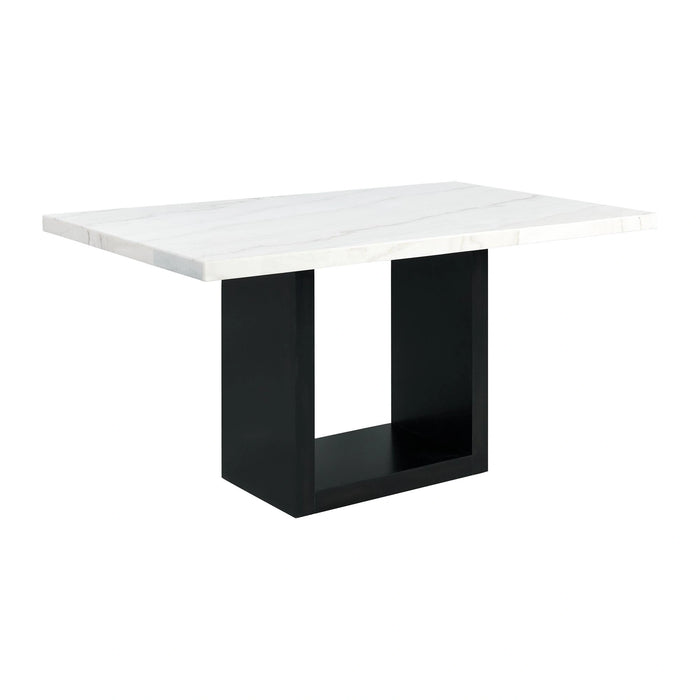 Valentino White 5PC Counter Height Dining Set - Table & Four Grey Chairs