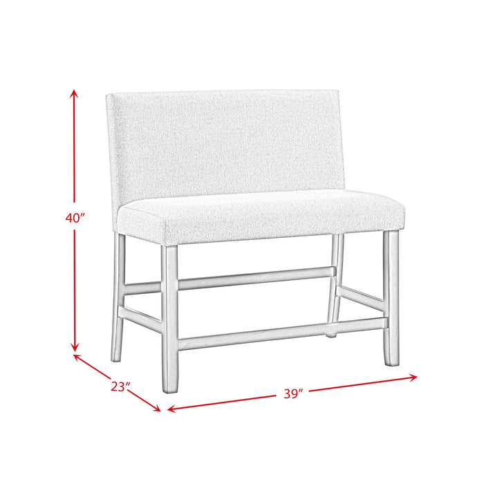 Seneca Counter 3PC Corner Bench with Grey Fabric