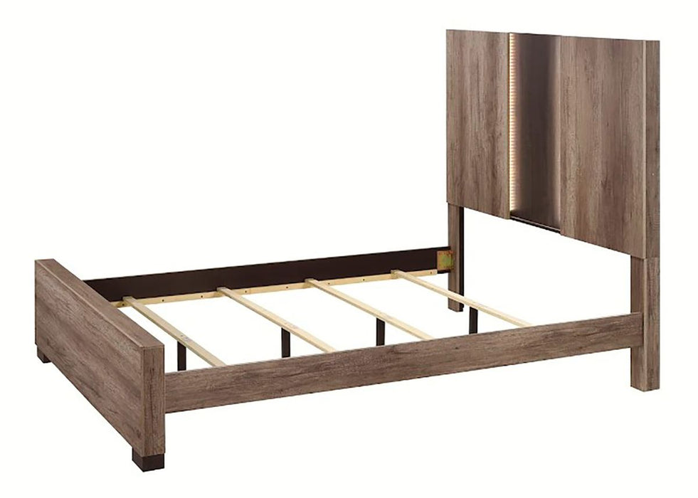 Crown Mark Furniture Rangley King Panel Bed in Brown B6830-K - Vida Furniture (Laredo,TX)