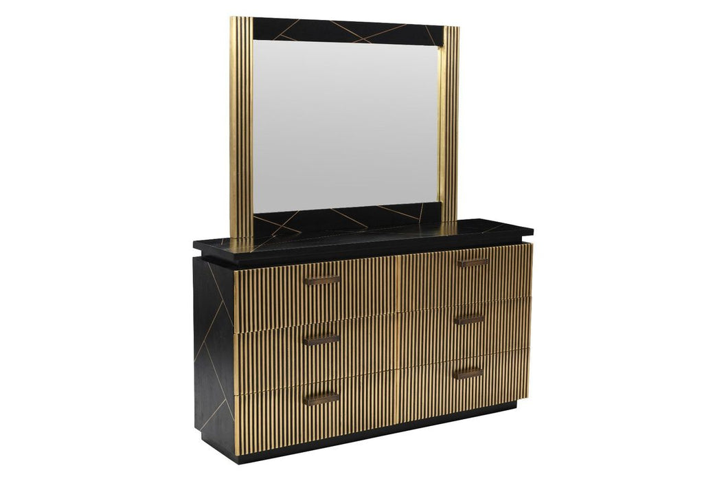 Galaxy Home Allure Dresser in Black - Vida Furniture (Laredo,TX)
