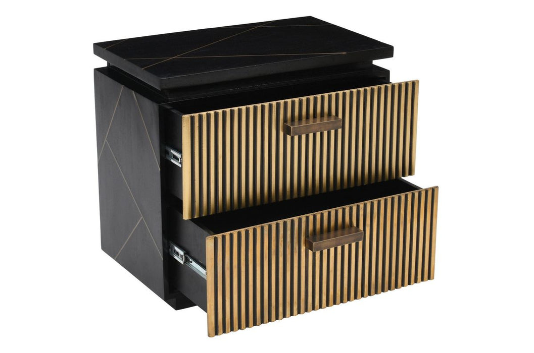 Galaxy Home Allure Nightstand Black - Vida Furniture (Laredo,TX)