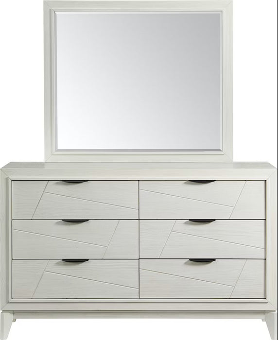 Elements International Artis Mirror in White - Vida Furniture (Laredo,TX)