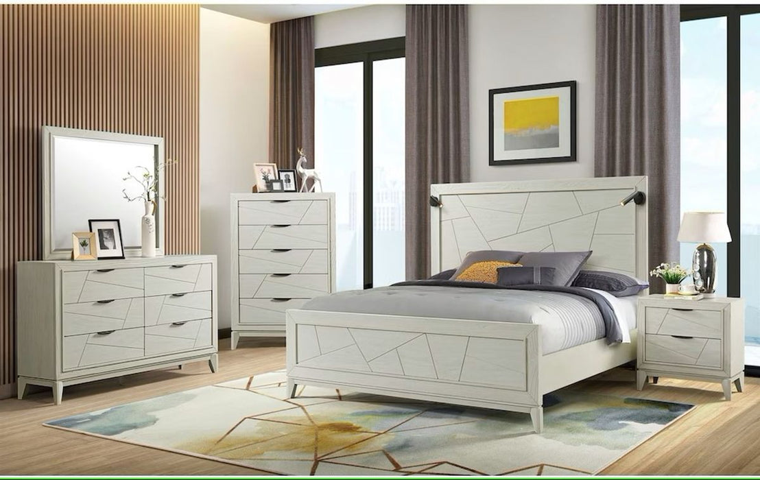 Elements International Artis Mirror in White - Vida Furniture (Laredo,TX)