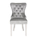 Galaxy Home Erica Stainless Steel Legs Dining Chair (Set of 2) in Light Grey - Vida Furniture (Laredo,TX)