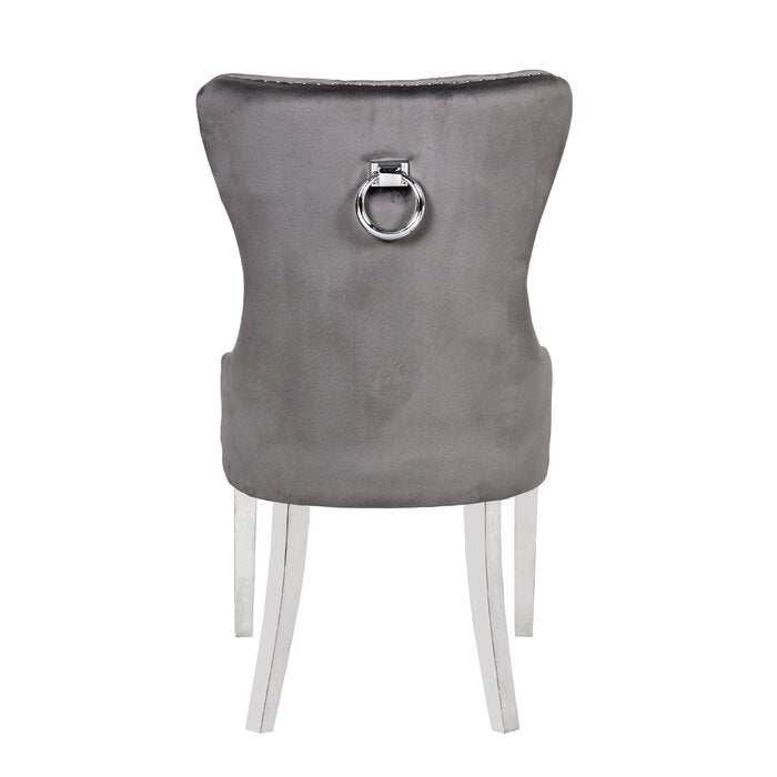 Galaxy Home Erica Stainless Steel Legs Dining Chair (Set of 2) in Dark Gray - Vida Furniture (Laredo,TX)