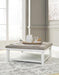Kanwyn Upholstered Ottoman Coffee Table - Vida Furniture (Laredo,TX)