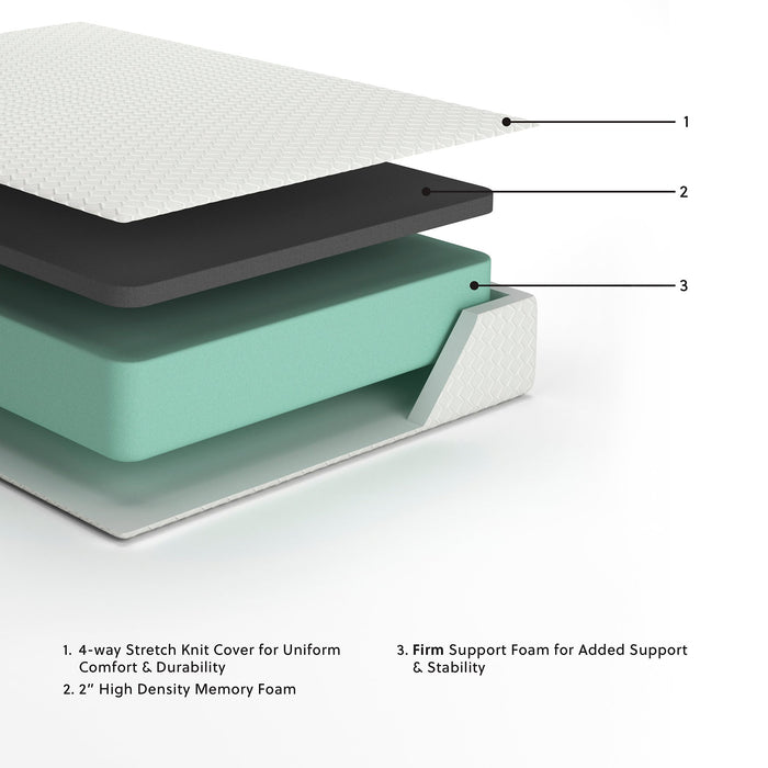 Chime 12 Inch Memory Foam Mattress in a Box - Vida Furniture (Laredo,TX)