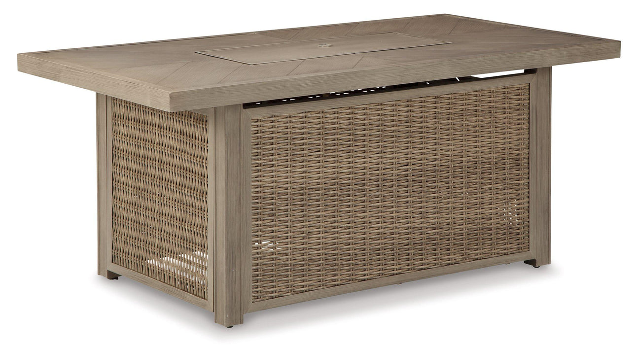 Beachcroft Outdoor Sofa, Lounge Chairs and Fire Pit - Vida Furniture (Laredo,TX)