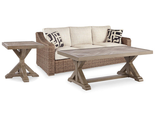 Beachcroft Beachcroft Nuvella Sofa with Coffee and End Table - Vida Furniture (Laredo,TX)