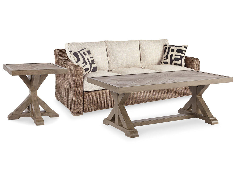 Beachcroft Beachcroft Nuvella Sofa with Coffee and End Table - Vida Furniture (Laredo,TX)