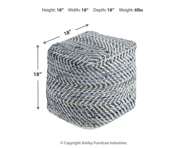 Chevron Pouf - Vida Furniture (Laredo,TX)