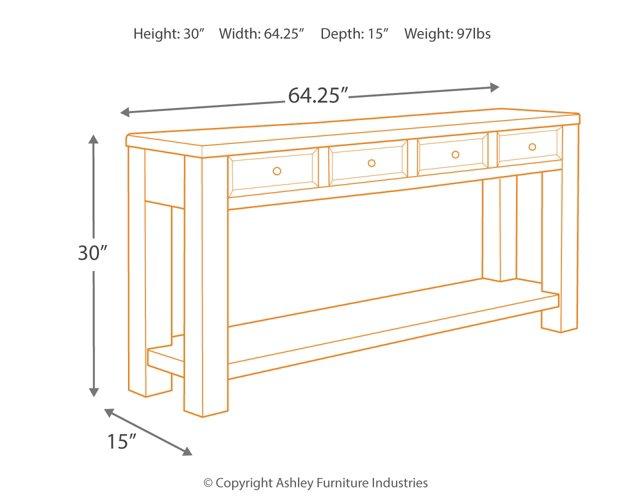 Gavelston Sofa/Console Table - Vida Furniture (Laredo,TX)