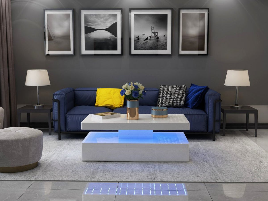 Galaxy Home Aurora Coffee Table in White - Vida Furniture (Laredo,TX)