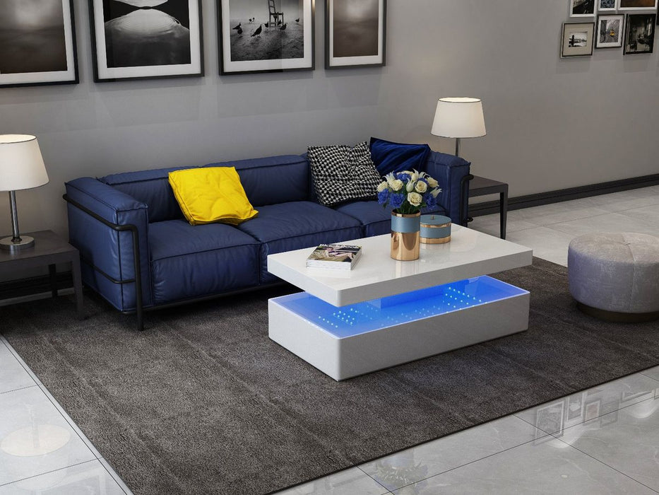 Galaxy Home Aurora Coffee Table in White - Vida Furniture (Laredo,TX)