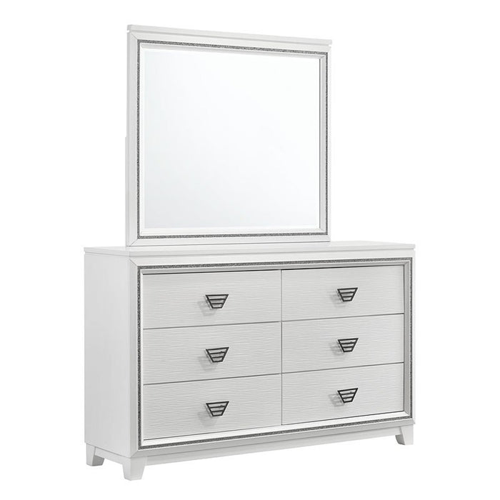 Elements International Moondance Dresser in White - Vida Furniture (Laredo,TX)