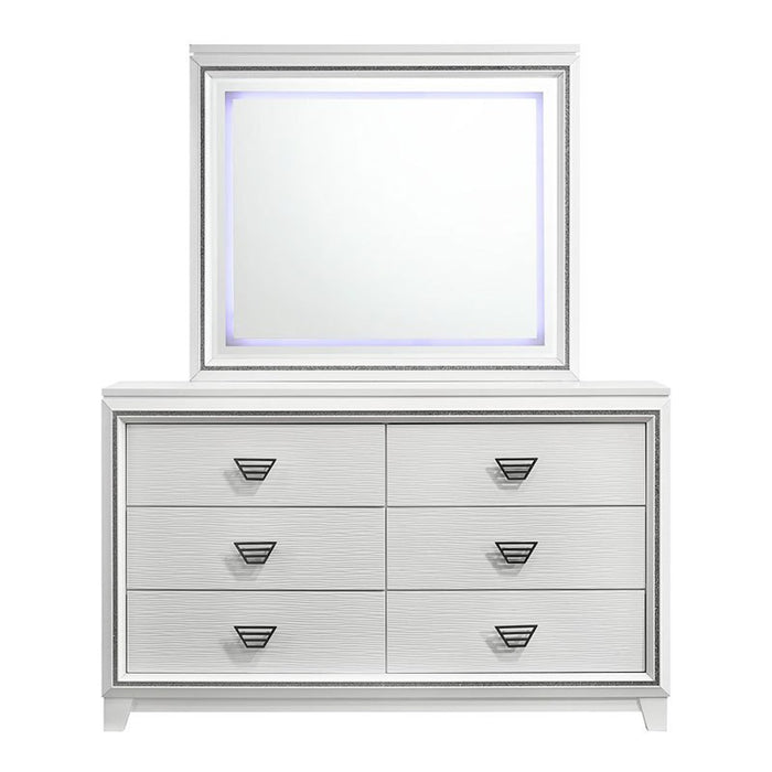 Elements International Moondance Dresser in White - Vida Furniture (Laredo,TX)