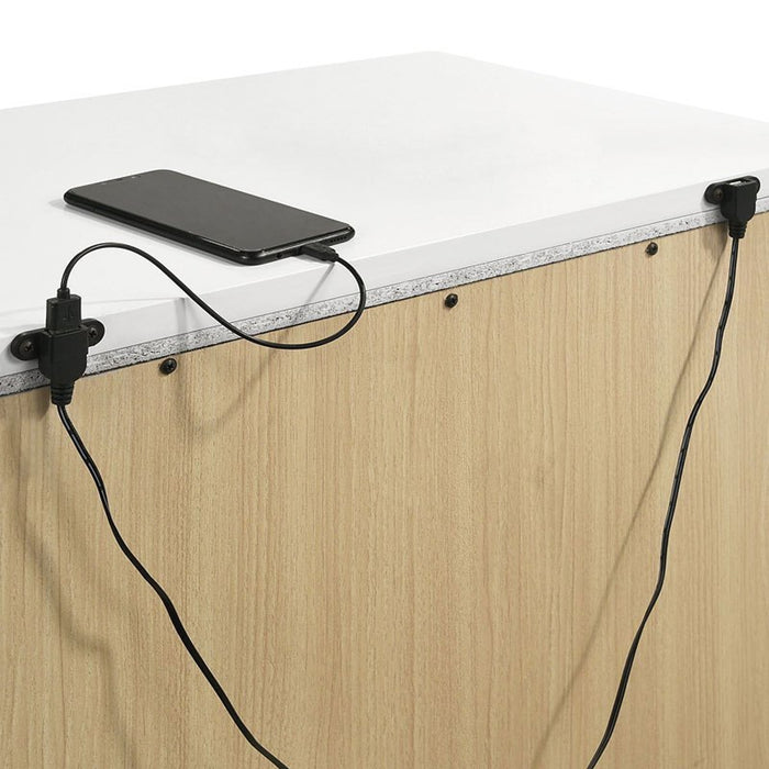 Elements International Moondance Nightstand in White - Vida Furniture (Laredo,TX)
