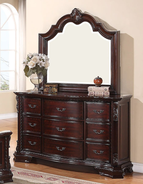 Crown Mark Furniture Sheffield Dresser Mirror in Dark Cherry - Vida Furniture (Laredo,TX)