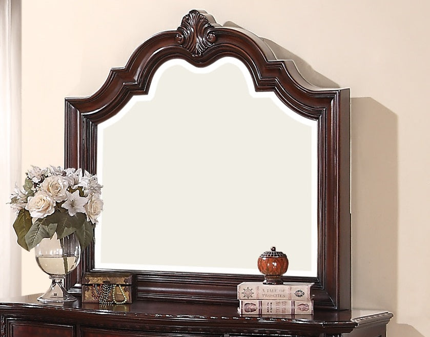 Crown Mark Furniture Sheffield Dresser Mirror in Dark Cherry - Vida Furniture (Laredo,TX)