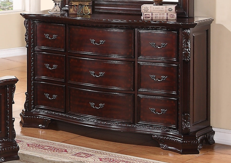 Crown Mark Furniture Sheffield Drawer Dresser in Dark Cherry - Vida Furniture (Laredo,TX)